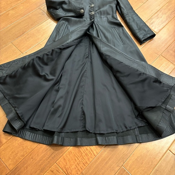 Linea Pelle Oryan Long Leather Coat * Vintage * Size Small - Picture 13 of 16